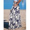 imageCUPSHE Women Pants Tropical Floral Wide Leg Pants Straight Leg Fit Casual DressyBlue