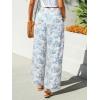imageCUPSHE Women Pants Tropical Floral Wide Leg Pants Straight Leg Fit Casual DressyBlue Floral