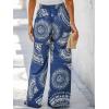 imageCUPSHE Women Pants Tropical Floral Wide Leg Pants Straight Leg Fit Casual DressyNavy