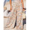 imageCUPSHE Women Wide Leg Pants High Waisted Trousers Linen Palazzo Lounge Beach Cover Ups Flowy PantsFloral Orange