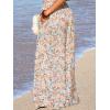imageCUPSHE Women Wide Leg Pants High Waisted Trousers Linen Palazzo Lounge Beach Cover Ups Flowy PantsFloral Orange