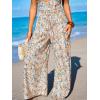 imageCUPSHE Women Wide Leg Pants High Waisted Trousers Linen Palazzo Lounge Beach Cover Ups Flowy PantsFloral Orange