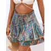 imageCUPSHE Womens Casual Beach Shorts Smocked Waist High Rise Bikini Cover Up Flared Summer ShortsPaisley