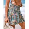 imageCUPSHE Womens Casual Beach Shorts Smocked Waist High Rise Bikini Cover Up Flared Summer ShortsPaisley