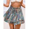 imageCUPSHE Womens Casual Beach Shorts Smocked Waist High Rise Bikini Cover Up Flared Summer ShortsPaisley