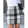 imageCUPSHE Womens High Waist Plaid Skirt Causal Bodycon Pencil Wool Mini Skirts Winter Fall A Line Elegent OutfitsBlack