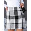 imageCUPSHE Womens High Waist Plaid Skirt Causal Bodycon Pencil Wool Mini Skirts Winter Fall A Line Elegent OutfitsBlack