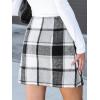 imageCUPSHE Womens High Waist Plaid Skirt Causal Bodycon Pencil Wool Mini Skirts Winter Fall A Line Elegent OutfitsBlack