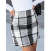 imageCUPSHE Womens High Waist Plaid Skirt Causal Bodycon Pencil Wool Mini Skirts Winter Fall A Line Elegent OutfitsBlack