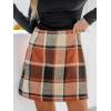 imageCUPSHE Womens High Waist Plaid Skirt Causal Bodycon Pencil Wool Mini Skirts Winter Fall A Line Elegent OutfitsBrick Red