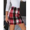 imageCUPSHE Womens High Waist Plaid Skirt Causal Bodycon Pencil Wool Mini Skirts Winter Fall A Line Elegent OutfitsRed