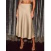 imageCUPSHE Womens Satin Skirt Flowy A Line Cocktail Party Wedding High Waist Long Midi Skirts Fall Summer Vacation OutfitsBeige