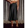 imageCUPSHE Womens Satin Skirt Flowy A Line Cocktail Party Wedding High Waist Long Midi Skirts Fall Summer Vacation OutfitsBlack