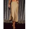 imageCUPSHE Womens Satin Skirt Flowy A Line Cocktail Party Wedding High Waist Long Midi Skirts Fall Summer Vacation OutfitsLight Brown