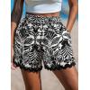 imageCUPSHE Womens Swim Cover Up Shorts Wide Leg Casual Swimsuit Coverup Beach Shorts with Side PocketsBlack