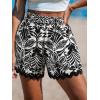 imageCUPSHE Womens Swim Cover Up Shorts Wide Leg Casual Swimsuit Coverup Beach Shorts with Side PocketsBlack