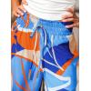 imageCUPSHE Womens Wide Leg Pants Elastic High Waisted Beach Trousers Cotton Linen Summer PalazzoAbstract Blue
