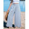 imageCUPSHE Womens Wide Leg Pants Elastic High Waisted Beach Trousers Cotton Linen Summer PalazzoCheckered Blue