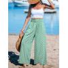 imageCUPSHE Womens Wide Leg Pants Elastic High Waisted Beach Trousers Cotton Linen Summer PalazzoCheckered Green