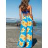 imageCUPSHE Womens Wide Leg Pants Elastic High Waisted Beach Trousers Cotton Linen Summer PalazzoFloral Blue