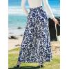 imageCUPSHE Womens Wide Leg Pants Elastic High Waisted Beach Trousers Cotton Linen Summer PalazzoFloral Navy Blue