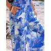 imageCUPSHE Womens Wide Leg Pants Elastic High Waisted Beach Trousers Cotton Linen Summer PalazzoOcean Blue