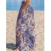 imageCUPSHE Womens Wide Leg Pants Elastic High Waisted Beach Trousers Cotton Linen Summer PalazzoPaisley Red