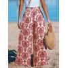 imageCUPSHE Womens Wide Leg Pants Elastic High Waisted Beach Trousers Cotton Linen Summer PalazzoRed