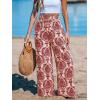 imageCUPSHE Womens Wide Leg Pants Elastic High Waisted Beach Trousers Cotton Linen Summer PalazzoRed