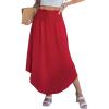 imageCUPSHE Skirts Abstract Smocked Midi Skirt High Waist Coverup Casual VacationRed
