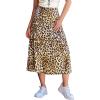 imageCUPSHE Skirts Women Leopard Print Elasticized Waist Midi Skirt Casual VacationBrown