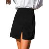imageCUPSHE Skirts Women Mini Skirt Side Slit High Waist Solid Casual VacationBlack