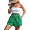 imageCUPSHE Women Swim Cover Up Shorts 100 Cotton Casual Beach Shorts with Side PocketsGreen