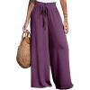imageCUPSHE Women Wide Leg Pants High Waisted Trousers Linen Palazzo Lounge Beach Cover Ups Flowy PantsPurple