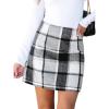 imageCUPSHE Womens High Waist Plaid Skirt Causal Bodycon Pencil Wool Mini Skirts Winter Fall A Line Elegent OutfitsBlack
