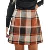 imageCUPSHE Womens High Waist Plaid Skirt Causal Bodycon Pencil Wool Mini Skirts Winter Fall A Line Elegent OutfitsBrick Red