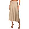 imageCUPSHE Womens Satin Skirt Flowy A Line Cocktail Party Wedding High Waist Long Midi Skirts Fall Summer Vacation OutfitsBeige