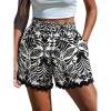 imageCUPSHE Womens Swim Cover Up Shorts Wide Leg Casual Swimsuit Coverup Beach Shorts with Side PocketsBlack