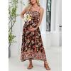 imageCUPSHE Maternity Maxi Dresses Floral Square Neck Smocked Baby Shower Ruffled Flowy Fashion Casual Summer Pregnancy DressBlack Floral