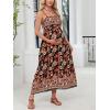 imageCUPSHE Maternity Maxi Dresses Floral Square Neck Smocked Baby Shower Ruffled Flowy Fashion Casual Summer Pregnancy DressBlack Floral