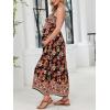 imageCUPSHE Maternity Maxi Dresses Floral Square Neck Smocked Baby Shower Ruffled Flowy Fashion Casual Summer Pregnancy DressBlack Floral