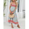 imageCUPSHE Maternity Maxi Dresses Floral Square Neck Smocked Baby Shower Ruffled Flowy Fashion Casual Summer Pregnancy DressMint Floral
