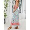 imageCUPSHE Maternity Maxi Dresses Floral Square Neck Smocked Baby Shower Ruffled Flowy Fashion Casual Summer Pregnancy DressMint Floral