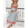 imageCUPSHE Maternity Maxi Dresses Floral Square Neck Smocked Baby Shower Ruffled Flowy Fashion Casual Summer Pregnancy DressMint Floral