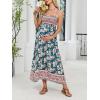 imageCUPSHE Maternity Maxi Dresses Floral Square Neck Smocked Baby Shower Ruffled Flowy Fashion Casual Summer Pregnancy DressTeal Floral