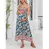 imageCUPSHE Maternity Maxi Dresses Floral Square Neck Smocked Baby Shower Ruffled Flowy Fashion Casual Summer Pregnancy DressTeal Floral