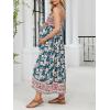 imageCUPSHE Maternity Maxi Dresses Floral Square Neck Smocked Baby Shower Ruffled Flowy Fashion Casual Summer Pregnancy DressTeal Floral