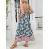 imageCUPSHE Maternity Maxi Dresses Floral Square Neck Smocked Baby Shower Ruffled Flowy Fashion Casual Summer Pregnancy DressTeal Floral
