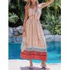 imageCUPSHE Summer Dress for Women V Neck Sleeveless Floral Cutout Smocked Ruffled Maxi Formal Beach DressPink Floral