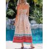imageCUPSHE Summer Dress for Women V Neck Sleeveless Floral Cutout Smocked Ruffled Maxi Formal Beach DressPink Floral